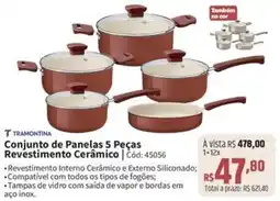 Deltasul Conjunto de panelas 5 peças revestimento cerâmico oferta
