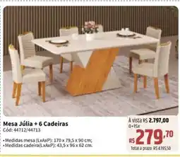 Deltasul Mesa júlia + 6 cadeiras oferta