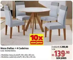 Deltasul Mesa dallas + 4 cadeiras oferta
