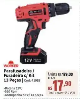 Deltasul Parafusadeira Furadeira C/ Kit 13 Peças oferta
