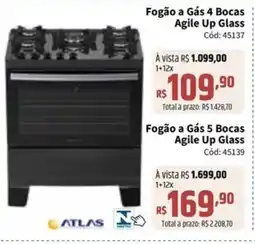 Deltasul Fogão a Gás 4 Bocas Agile Up Glass oferta