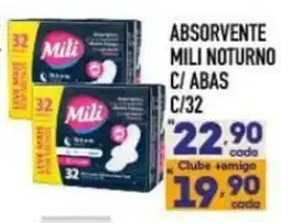 Supermercados Avenida absorvente mili noturno c/ abas oferta