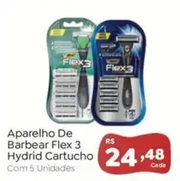 Novo Atacarejo Aparelho De Barbear Flex 3 Hydrid Cartucho oferta