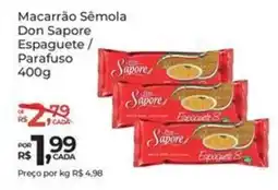 Super Luna Macarrão Sêmola Don Sapore Espaguete / Parafuso oferta