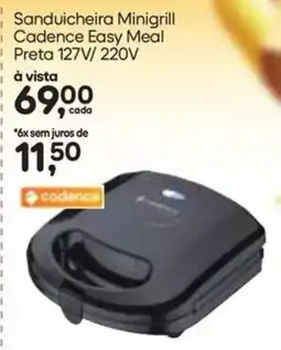 Asun Sanduicheira Minigrill Cadence Easy Meal Preta oferta