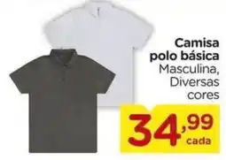 Carrefour Camisa polo básica Masculina, Diversas cores oferta