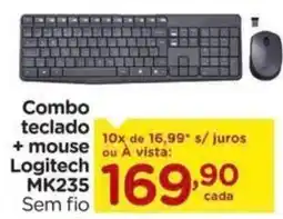 Carrefour Combo teclado + mouse Logitech MK235 Sem fio oferta