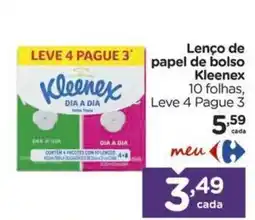 Carrefour Lenço de papel de bolso kleenex oferta