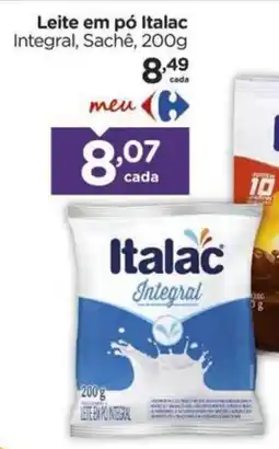 Carrefour Leite em pó Italac Integral, Sachê oferta