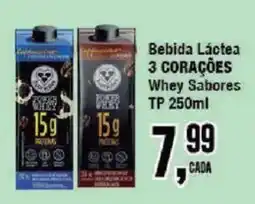 Redeconomia Bebida Láctea 3 Corações Whey Sabores oferta