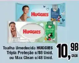 Redeconomia toalha umedecida huggies tripla proteção ou max clean oferta