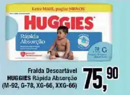 Redeconomia Fralda descartável huggies rápida absorção oferta