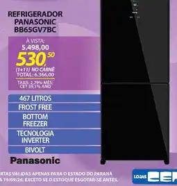 Lojas Cem Refrigerador panasonic bb65gv7bc oferta