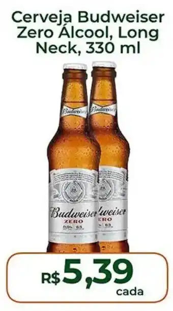 Cerveja Budweiser Zero Álcool, Long Neck