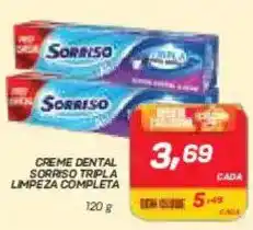 GBarbosa Creme dental sorriso tripla limpeza completa oferta