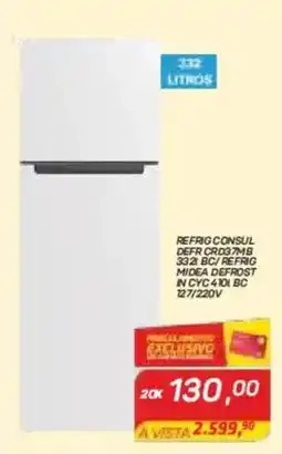 GBarbosa Refrig consul defr CRO37MB 332 BC/refrig midea defrost IN CYC 4101 BC oferta