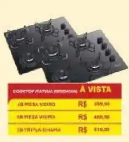 Cooktop plana vidro