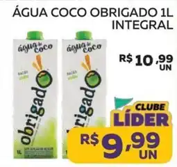 Lider Atacadista Água coco obrigado 1l integral oferta