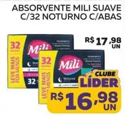 Lider Atacadista absorvente mili suave c/32 noturno c/abas oferta