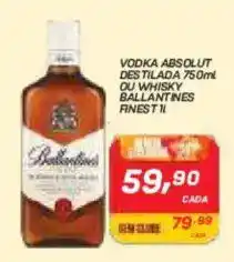 GBarbosa vodka absolut destilada 750ml ou whisky ballantines rinest 1l oferta
