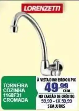 Mauro Center torneira cozinha cromada oferta