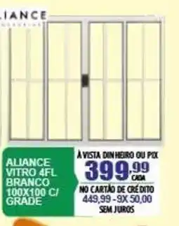 Mauro Center Aliance vitro 4FL branco C/ grade oferta