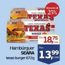Cometa Supermercados Hambúrguer seara texas burger oferta