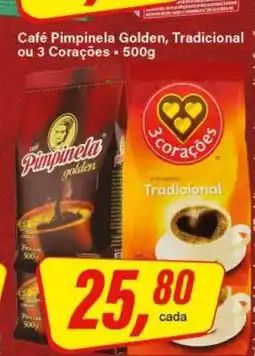 Rede Supermarket Café Pimpinela Golden, Tradicional ou 3 Corações oferta
