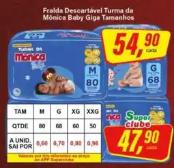 Rede Supermarket Fralda Descartável Turma da Mônica Baby Giga Tamanhos oferta