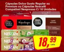 Rede Supermarket Cápsulas Dolce Gusto Regular ou Premium ou Cápsulas Nescafé Compatível Nespresso C/ 10 Unidades oferta