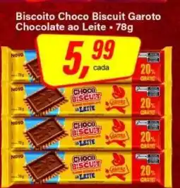 Rede Supermarket Biscoito Choco Biscuit Garoto Chocolate ao Leite oferta