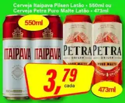 Rede Supermarket Cerveja Itaipava Pilsen Latão ou Cerveja Petra Puro Malte Latão oferta