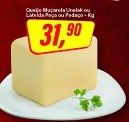 Rede Supermarket Queijo Muçarela Unalak ou Latvida Peça ou Pedaço oferta
