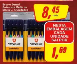Rede Supermarket Escova Dental Swisscare Média ou Macia C/ 5 Unidades oferta