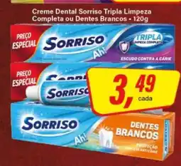 Rede Supermarket Creme Dental Sorriso Tripla Limpeza Completa ou Dentes Brancos oferta