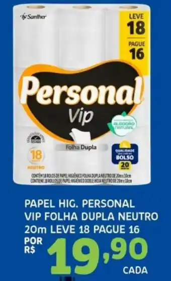 Papel hig. personal vip folha dupla neutro