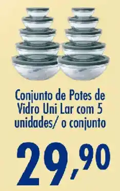 Confiança Supermercados Conjunto de Potes de Vidro Uni Lar oferta