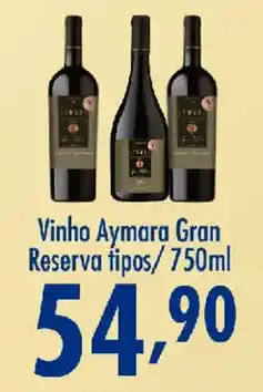 Confiança Supermercados Vinho Aymara Gran Reserva tipos oferta