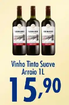 Confiança Supermercados Vinho tinto suave arroio 1l oferta