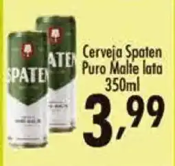 Confiança Supermercados Cerveja Spaten Puro Malte lata oferta