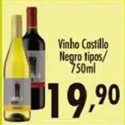 Confiança Supermercados Vinho Castillo Negro tipos oferta