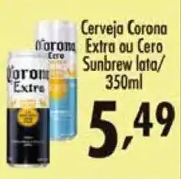 Confiança Supermercados Cerveja Corona Extra ou Cero Sunbrew lata oferta
