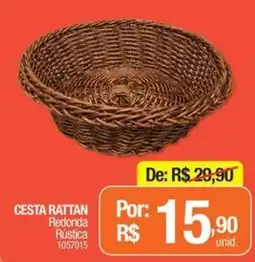 Milium Cesta rattan redonda rústica oferta