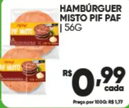Pais e Filhos Supermercados Hambúrguer misto pif paf oferta
