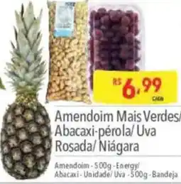 Supermercados Condor Amendoim mais verdes/ abacaxi-pérola/ uva rosada/ niagara oferta