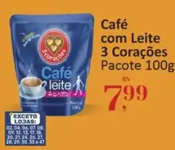 Supermercados Jau Serve Café com Leite 3 Corações oferta
