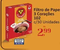 Supermercados Jau Serve Filtro de Pape 3 Corações oferta