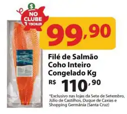 Supermercados Tischler Filé de Salmão Coho Inteiro Congelado Kg oferta