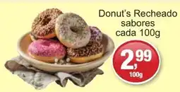 Supermercados Rod e Raf Donut's Recheado sabores oferta
