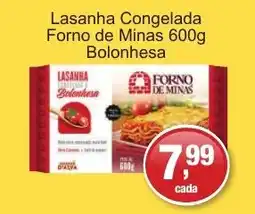Supermercados Rod e Raf Lasanha congelada forno de minas bolonhesa oferta